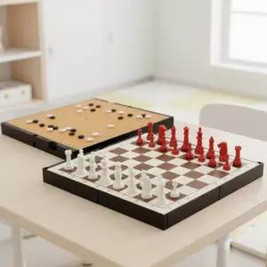 명인랜드 체스 바둑 게임판 자석 접이식 오목 채스 휴대용 양면 (소형 M-150)