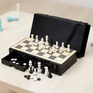 명인랜드 자석식 체스 바둑 양면 가방포함 채스 접이식 휴대용 (중형 M-250)