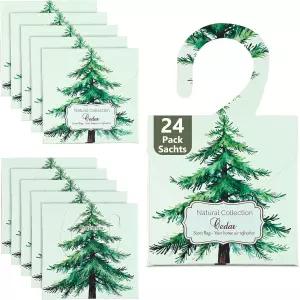 서랍 및 옷장용 시더 봉투 24팩 탈취제 프레시너 향 주머니 10개 포함 가정용 향수 오래 지속됨