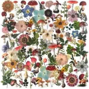 MAXLEAF 160PCS 빈티지 꽃 식물이 DIY 아트 저널 스크랩북 플래너 앨범 사진 장식을 위해 버섯 스티커를