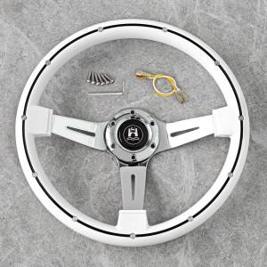 14인치 350mm JDM 클래식 빈티지 ABS 스티어링 휠 자동차 레이싱 스포츠 리벳 포함