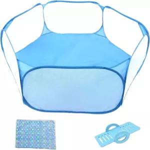 햄스터 플레이펜 기니피그 토끼 통기성 및 투명한 매트와 함께 친칠라 고슴도치 쥐를 위한 접이식 휴대가