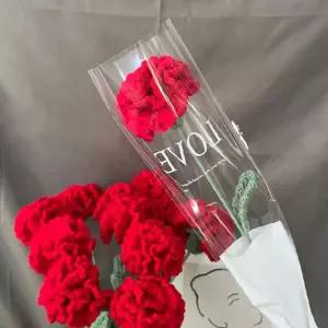 뜨개질 카네이션 조화 화분 어버이날 선물 핸드메이드 뜨개 꽃 장식 소품
