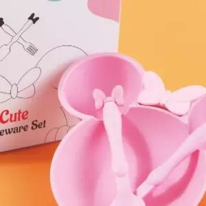 유아 식판 어린이 캐릭터 식기 이유식 실리콘 흡착 플레이트 급식