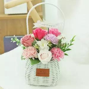 꽃단지 카네이션 바구니 어버이날 스승의날 선물용 꽃바구니 인테리어 장식