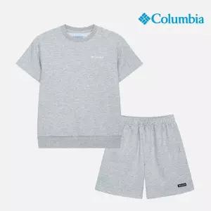 [아웃도어스/컬럼비아]키즈 반팔 셋업_멜란지그레이 (C72-YKD612)