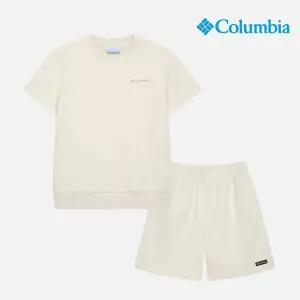 [아웃도어스/컬럼비아]키즈 반팔 셋업_아이보리 (C72-YKD612)