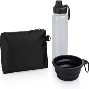 피크닉 타임 휴대용 개 물병과 접이식 그릇이 포함된 타라나 여행 키트 애완동물 가방에 담긴 액세서리