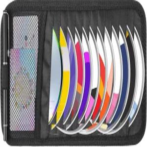 트링크리티 자동차 CD 케이스 홀더 차량용 선바이저 정리함 DVD 바이저 보관 12개의 슬리브 1개의 메쉬