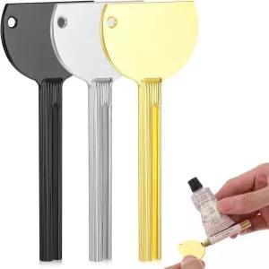 치약 튜브 압착기 스테인리스 스틸 금속 키 연고 주방 및 욕실 도구에 이상적인 3Pcs 실버 골드 블랙