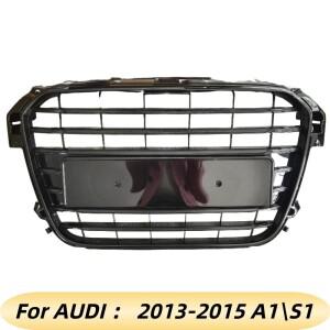 아우디 A1 8X 2011-2015용 S1 스타일 그릴 메쉬 교체 부품, 전면 광택 블랙 레이싱 튜닝 액세서리