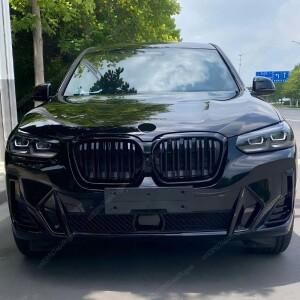 BMW IX3 G08 2020 M 스타일 프론트 범퍼 키드니 그릴 레이싱 더블 라인 글로스 블랙 바디킷 튜닝