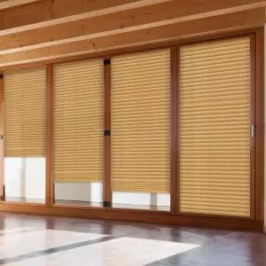 쓰리허니 2개 35 x 110인치 임시 블라인드 크기에 맞게 도구를 자르지 않음 패브릭 종이 프렌치 도어