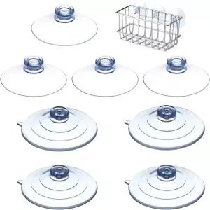 스펀지 홀더용 후크 교체용 흡입 컵이 없는 2인치 및 2.5인치 PVC 고강도 대형 투명 어리버리 주방용 8개