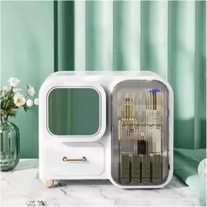 거울이 있는 화장품 상자 메이크업 정리함 보관함 스킨케어 대형 향수 보석 브러시 베니티 데스크 서랍장