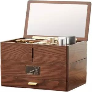 화장품 스킨케어 오거나이저 우드 메이크업 박스 보관함 화장실 카운터 또는 서랍 카운터탑 홀더