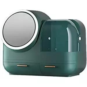 ZjBfdnm 화장품 상자 라이트 럭셔리 보관함 팬 LED 메이크업 미러 통합 화장대 욕실 마스크 향수 데스크탑