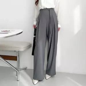 [하프클럽/옷자락]여자맞와이드버클반하이하객출근룩슬랙스