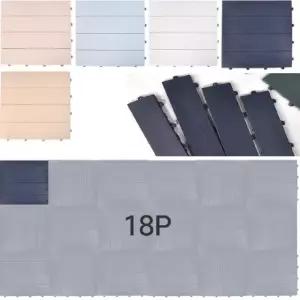 18P 베란다 테라스 간편조립식 바닥테크타일 마루발판 간단분리 배수