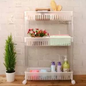 [생활] 이동식 3단 수납선반 바퀴형 공간절약 틈새 수납장 기저귀 보관함