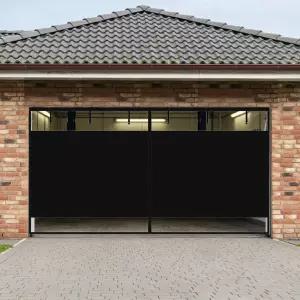 프라이버시 차고 도어 스크린 16x7피트 통기성 메쉬가 있는 블랙아웃 커튼 튼튼한 금속 부착 바람 가중