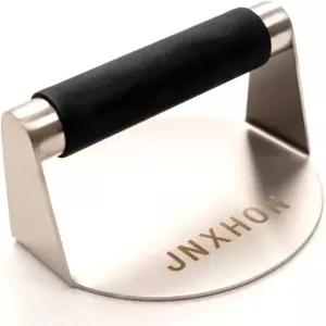 JNXHON 5.5인치 304스테인리스 스틸 버거 프레스 라운드 스매셔 햄버거 그리들 베이컨 그라운드 스테이크