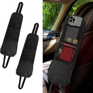 2PCS 카시트 사이드 오거나이저 카 및 보관 오토 프론트 시트 걸이 가방 액세서리 다기능 차량 메시 포켓