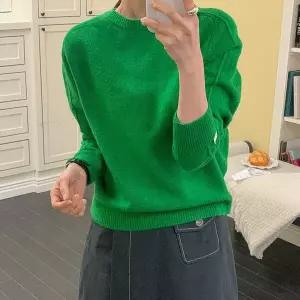 [신세계라이브쇼핑][옷자락] 여자 비비드 빨강 주황 8컬러 무지개 라운드 봄 니트