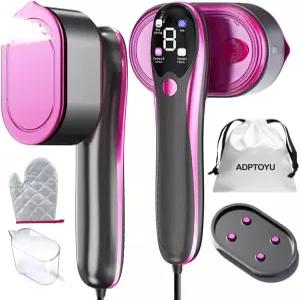 2in1 의류용 찜기 및 다리미 LED 디스플레이가 장착된 휴대용 대형 세라믹 패널 여행용 10초 고속 발열 올