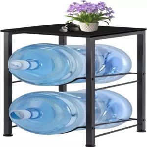 무아체 5갤런 물병 랙 보관 선반이 있는 2단 홀더 정리함 사무실 주방 거실용 정수기 스탠드