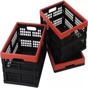 Obstny 3팩 16쿼트 접이식 보관 상자 쌓을 수 있는 우유 바구니