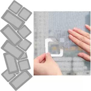 사쿠리 스크린 수리 키트 도어 윈도우 패치 15개 구멍 찢어짐을 위한 강력 접착 스티커