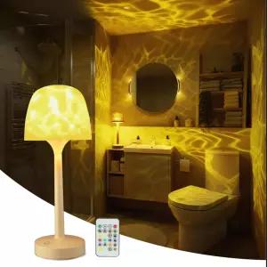 키도예안 무선 샤워 램프 베드사이드 터치 오션 웨이브 프로젝터 조명 3방향 색온도 16가지 색 변화 디밍