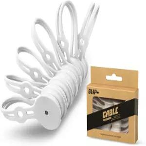 쉬자 코드 타이 10팩 흰색 실리콘 정리함 마그네틱 홀더 스트랩 와인더 고무 자석 냉장고 토스터 오븐 주방