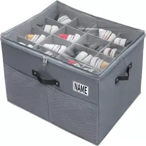 옷장용 TOIPINIO 신발 보관 정리함 16켤레 투명 커버와 튼튼한 손잡이가 있는 1팩 상자 운동화 샌들 슬