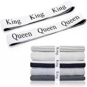 시우타가 6개 침대 시트 정리 밴드 정리함 린넨 옷장 고정 스트랩 베개 케이스 라벨 접이식 옷 이불 수건