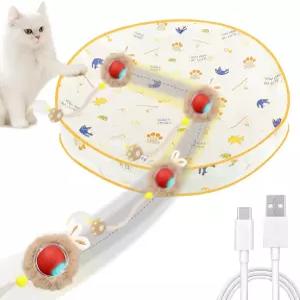 마이갓펫 인터랙티브 고양이 장난감 플레이 매트 속 스마트 롤링볼 실내 운동을 위한 자동 스피드 무빙볼