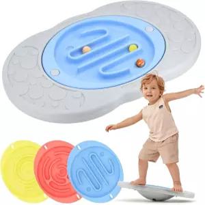 들을 위한 밸런스 보드 미로 공 3개가 있는 18인치 워블 교체용 감각 훈련을 실내 액티브 놀이 장난감 3세