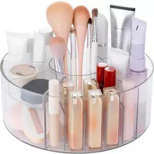 로니안 360 회전 메이크업 오거나이저 조절 가능한 아크릴 화장품 보관함 및 뷰티 스킨케어용 스탠드