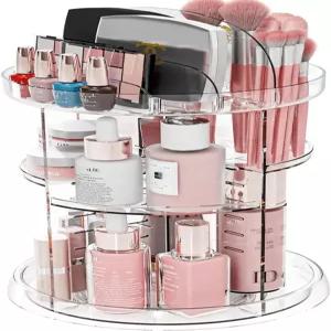 이에아치 360 회전 메이크업 오거나이저 욕실 카운터 조절 가능한 스킨케어 화장품 디스플레이 케이스 및