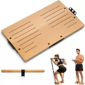 MARCHMARS 저항 밴드 풋 플레이트 솔리드 비치 우드 보드 스트레이트 바 핸들 프리미엄 액세서리 트레이닝