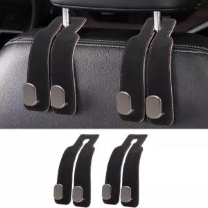 제크롬 카시트 헤드레스트 후크 2팩 핸드백용 카백 가방 지갑블랙