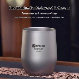 텀블러 믹서기 소형 이중층 티타늄 야외 피크닉 식기 휴대용 캠핑 초경량 커피 머그컵 용기
