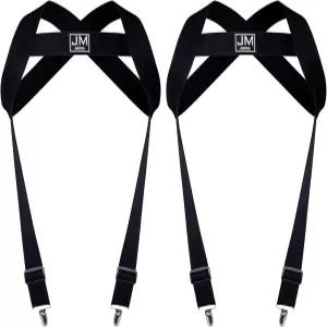 JOCKMAIL 남성용 하네스 조절 가능한 신축성 어깨 스트랩과 클립 스포츠 피트니스 가슴 벨트 클럽웨어