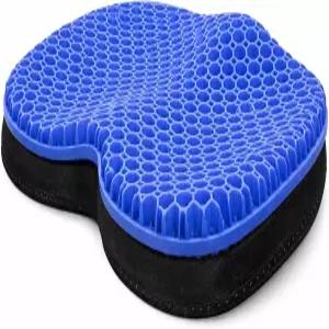 블루 젤 TPU 시트 쿠션 장시간 앉아 있을 수 콘투어 허니콤 쿨링 테일본 및 좌골을 위한 압력 미끄럼 방지