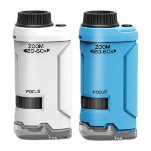 60x-120x LED 조명 휴대용 현미경, 미니 학생 과학 실험실용 작은