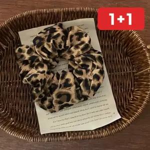 헤어끈 슈크링 호피 레오파드 볼륨 여성 머리 묶기