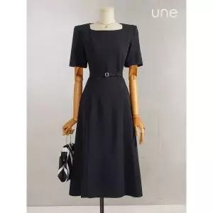 [하프클럽/윈]UNE시크숄더 스퀘어넥원피스