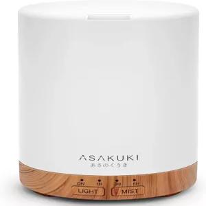 가정용 아사쿠키 에센셜 오일 디퓨저 자동 차단 기능이 있는 300ml 거실 주방 침실 호텔용 7개의 LED