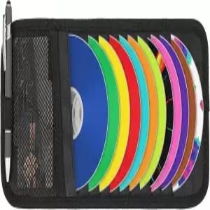 자동차 CD 케이스 홀더 바이저 DVD 보관 오랑자이저 대용량 선 정리함 12개의 슬리브 메쉬 포켓 펜 탄성